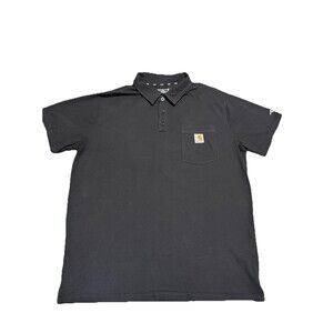 Carhartt Polo Shirt Black Pocket Logo Original Fit Men’s L